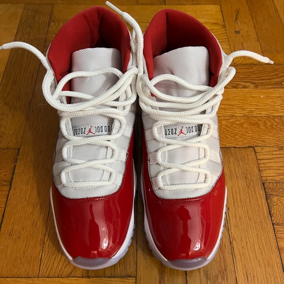 Jordan Red and White Sneakers - Picture 2 of 2